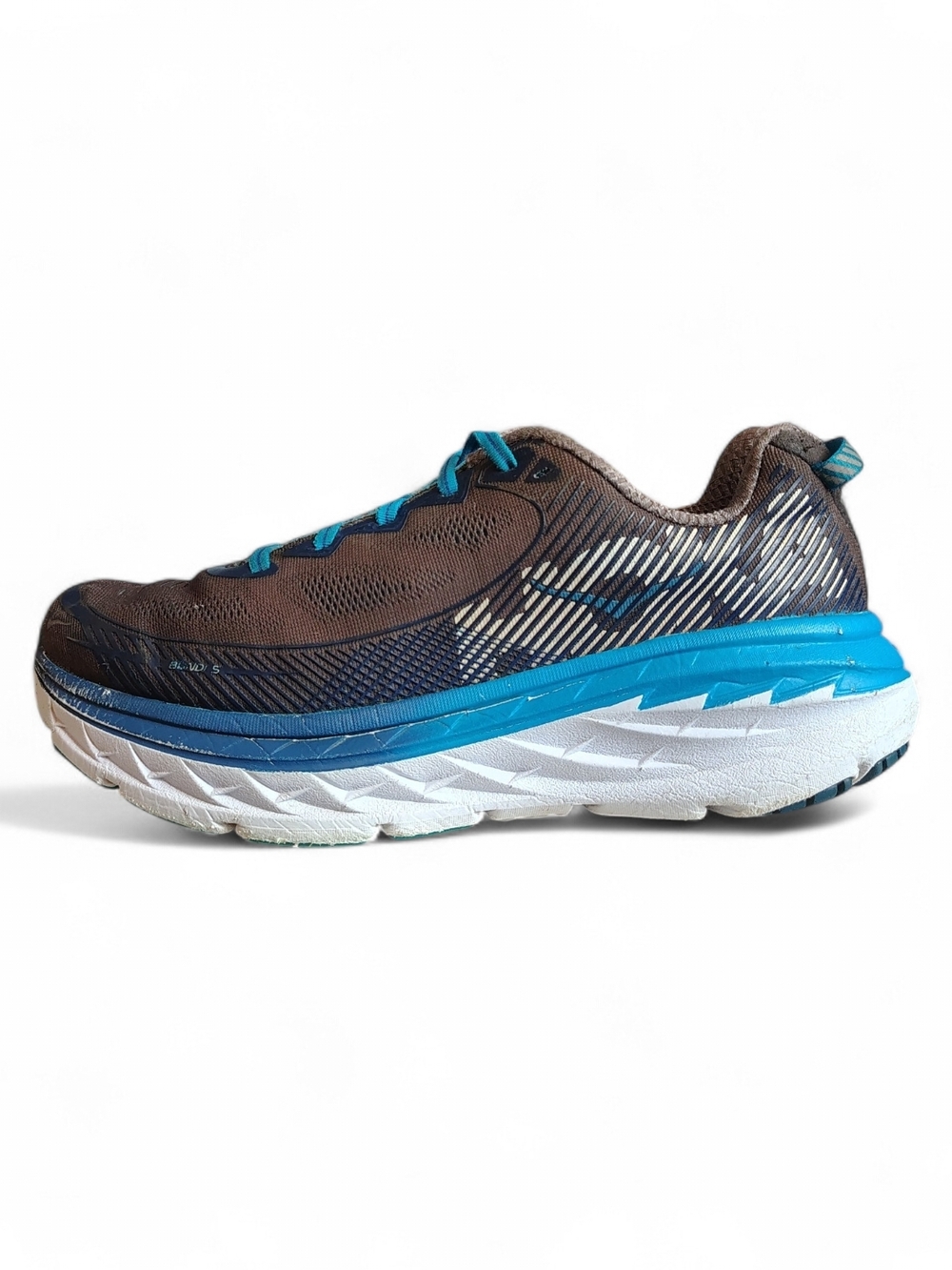 Hoka One One Bondi 5 Men's Charcoal/Sky Blue Lace Up Sneakers Size 8 Athletic